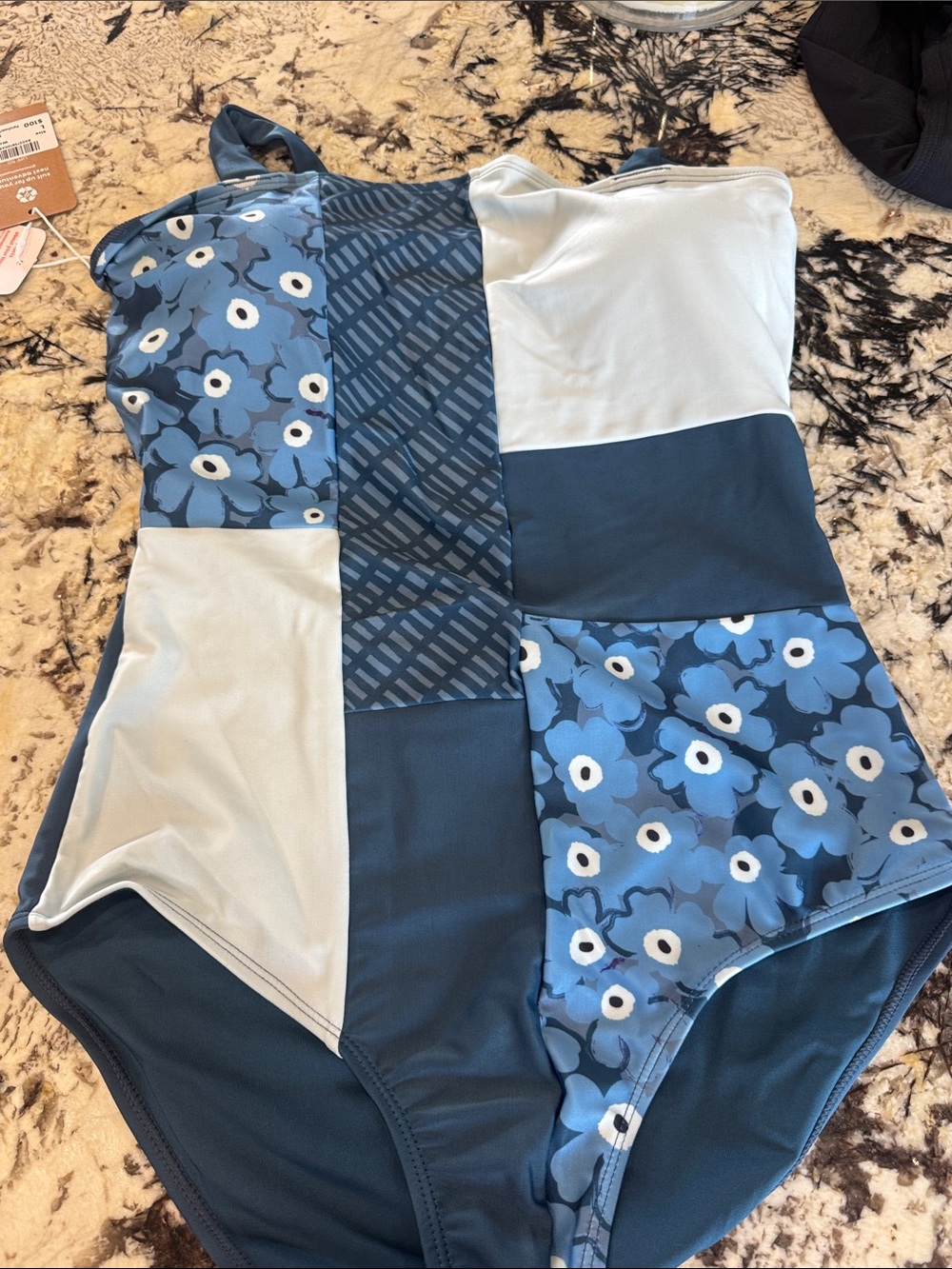 Nani “sea holly” large 
Patchwork One-Piece Swimsuit with Floral Panels